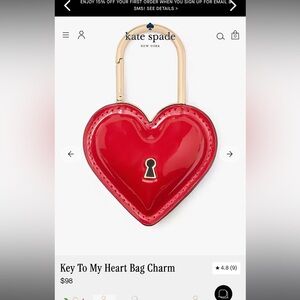 NWT Key To My Heart Bag Charm